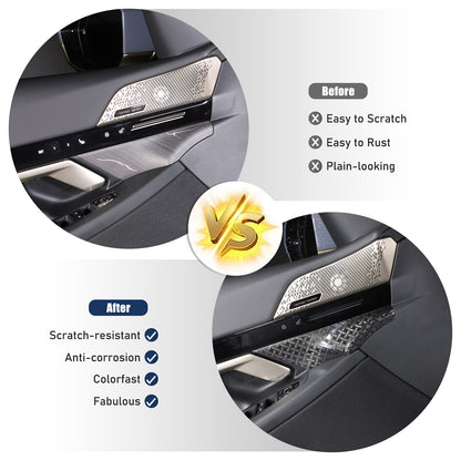 X Style Real Carbon Fiber Inner Front door Cover Trim For BMW 5 Series G60 2024+ 17