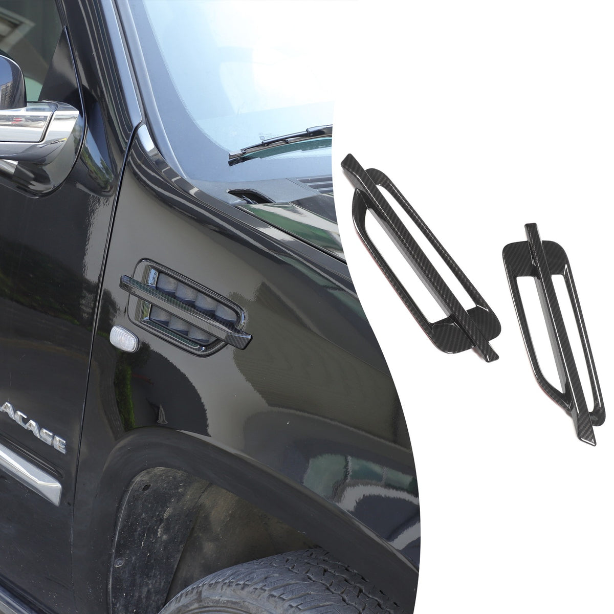 Carbon Fiber ABS Side Fender Airvent Trim For Cadillac Escalade 2007-2014 US 19