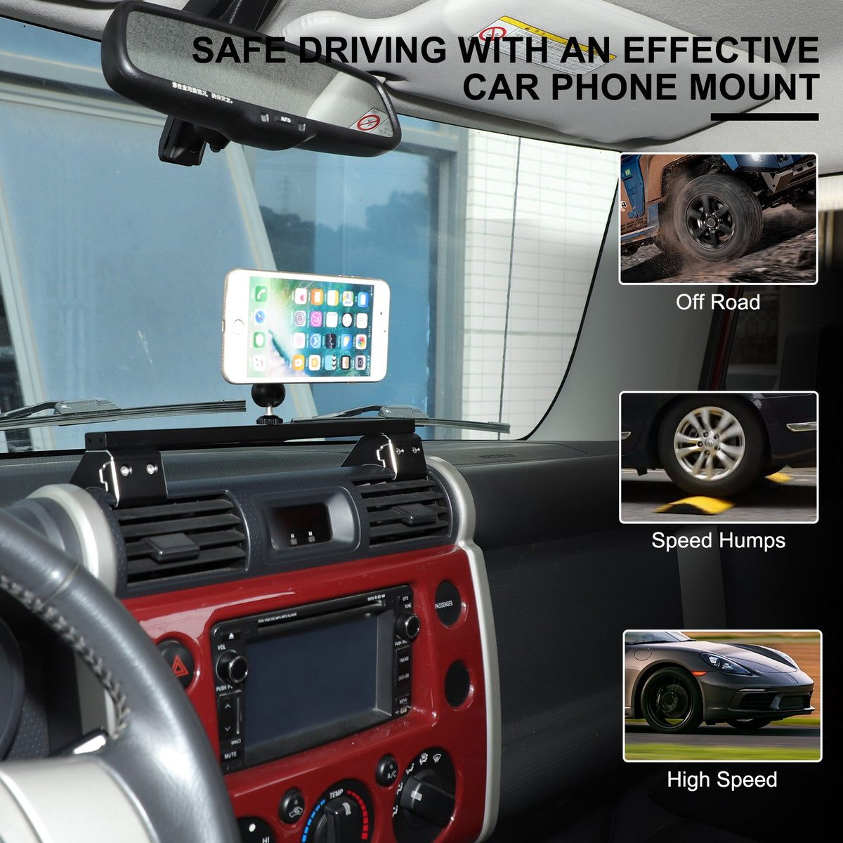 Magnetic Console Multi-Function Phone Mount Bracket For Toyota FJ Cruiser 07-21 20