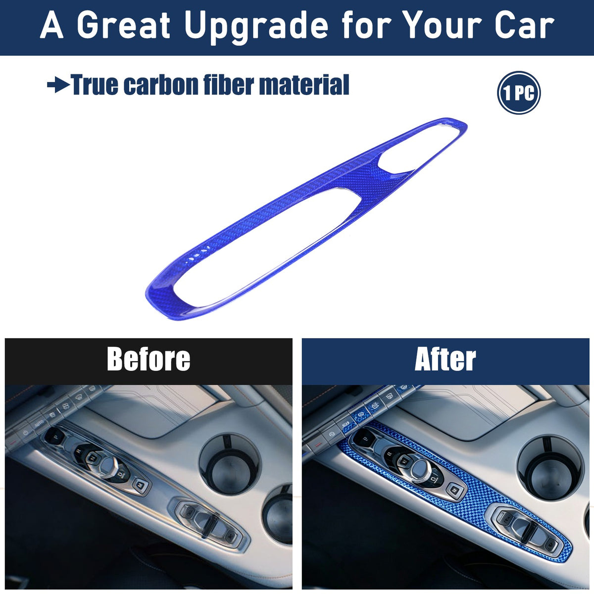 Blue Real Carbon Fiber Gear Shift Indicator Trim For Corvette C8 2026+ 16