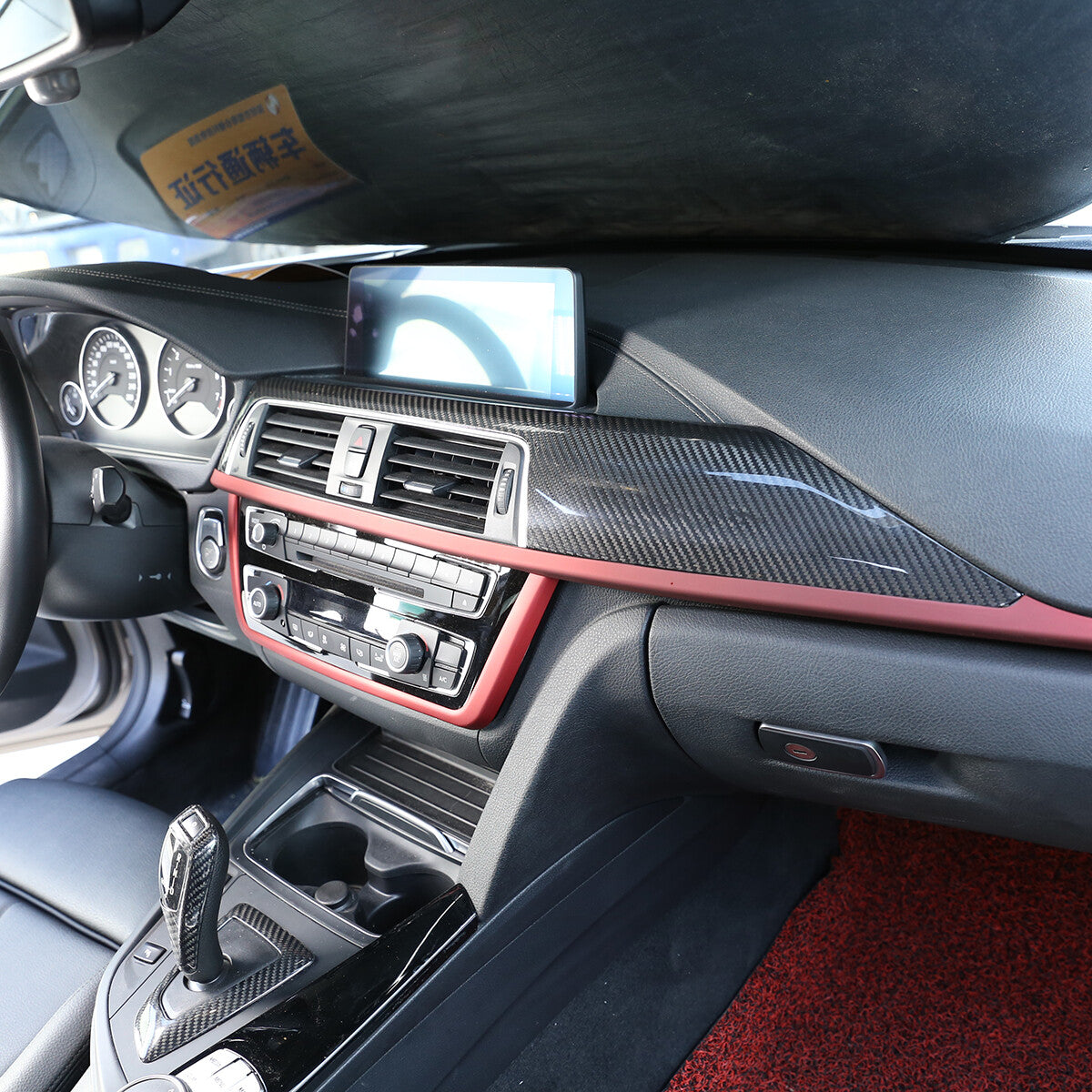 Real Carbon Fiber Interior Dashboard Center Trim for BMW 3 Series F30 F34 14-18 2