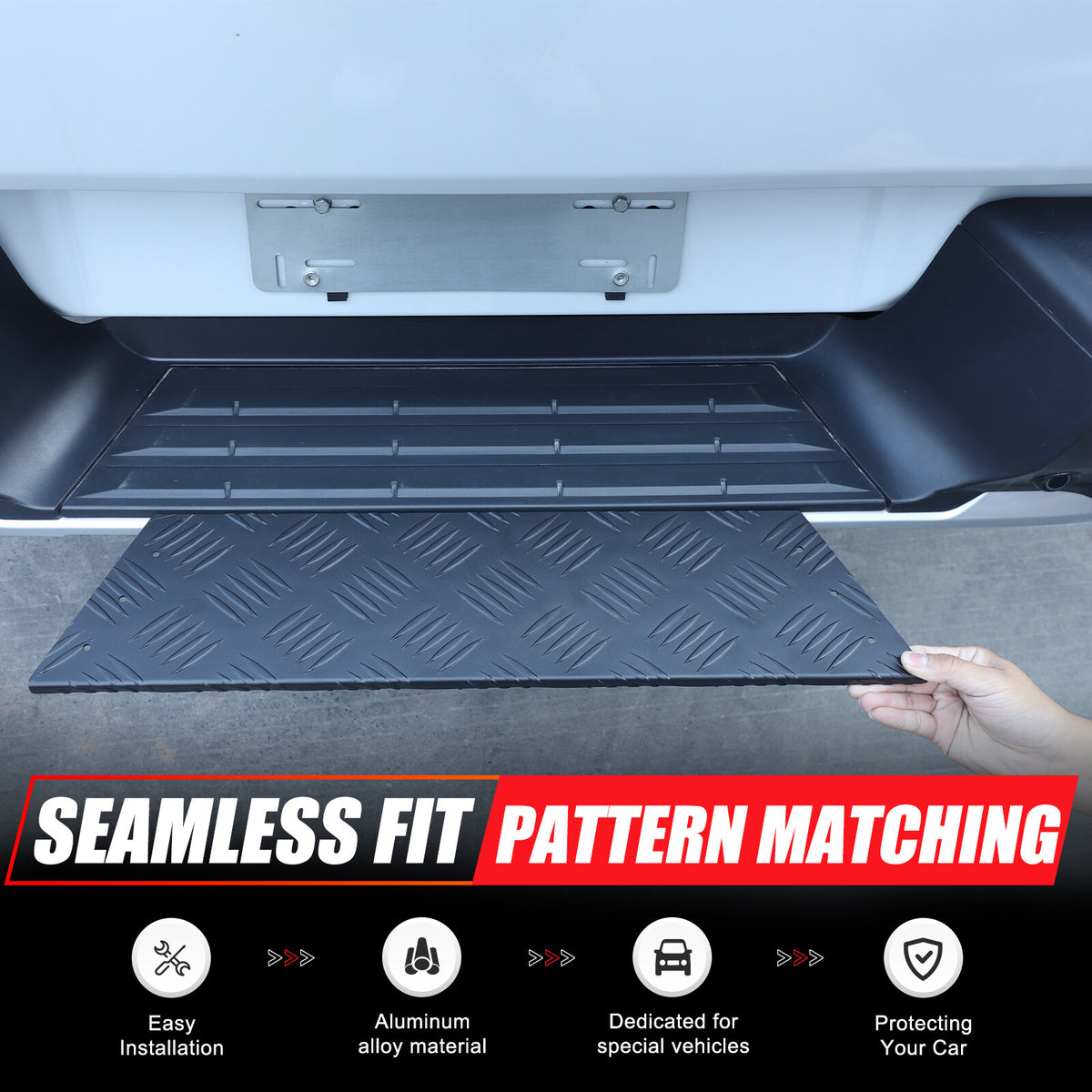 Black Alloy Rear Bumper Footrest Guard Plate For Mitsubishi L200 Triton 2019+ 5