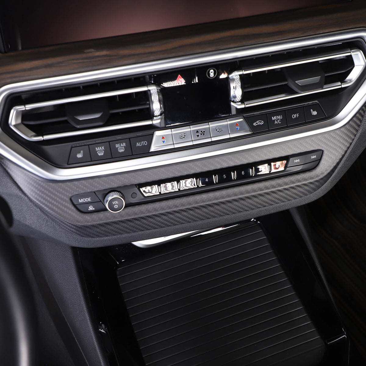 Matte Real Carbon Fiber Air Vent Switch Adjust Cover Trim For BMW X3 G01 2022-23 15