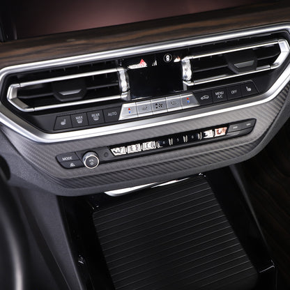 Matte Real Carbon Fiber Air Vent Switch Adjust Cover Trim For BMW X3 G01 2022-23 15