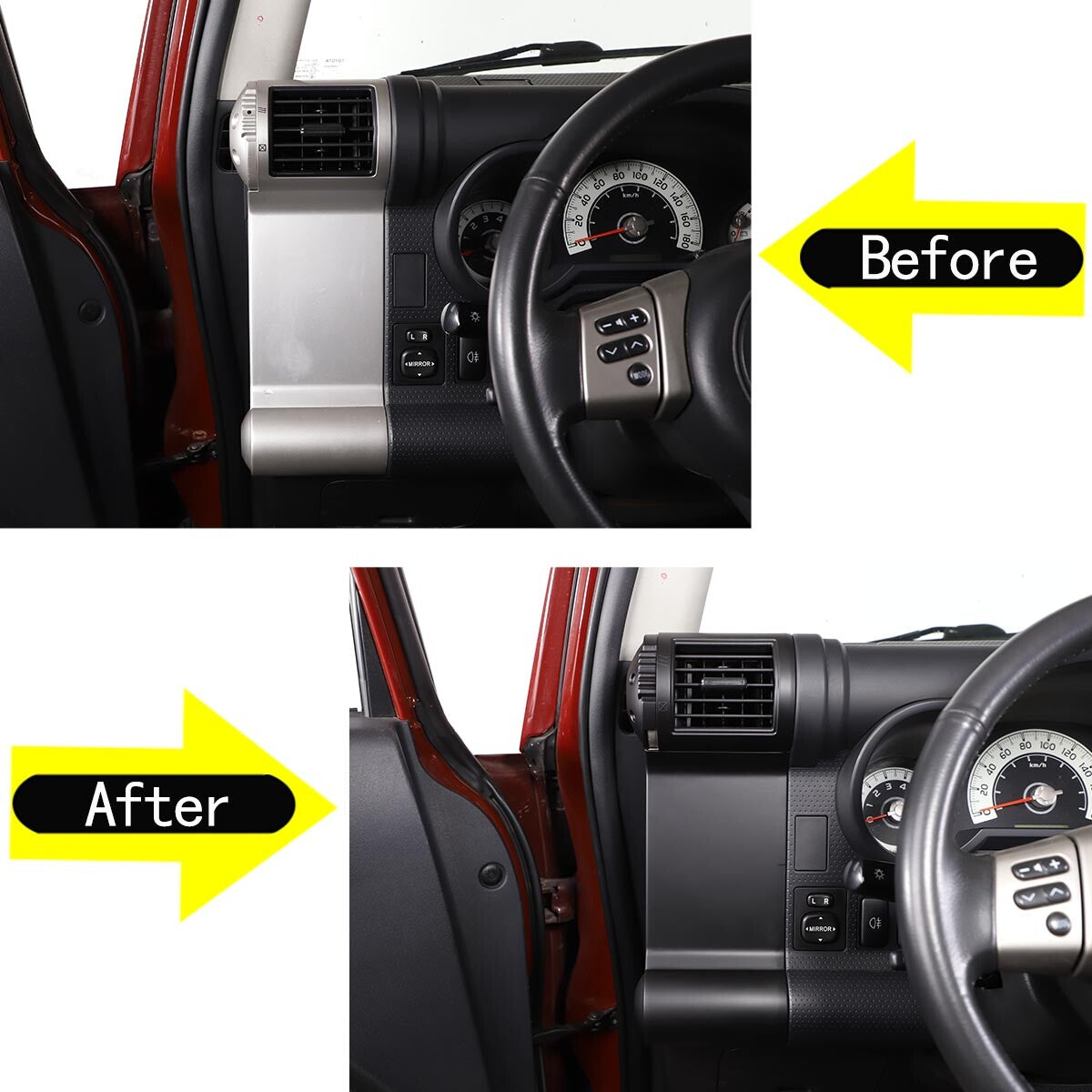 Matte Black ABS Interior Full Set Cover Trim Kit Set For FJ Cruiser 2007-2021 68
