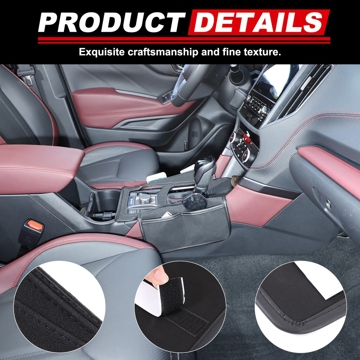 Suede Cloth Center Console Gear Shift Trim Cover For Subaru Forester SK 19-24 US 18