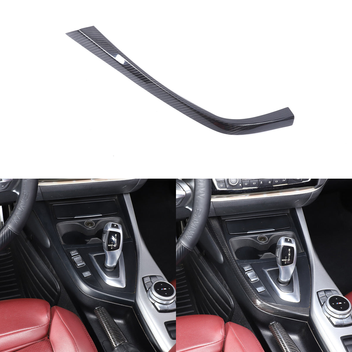 Real Carbon Fiber Gear Shift Side Trim L Strip For BMW 2 Series F22 F23 2014-19 13