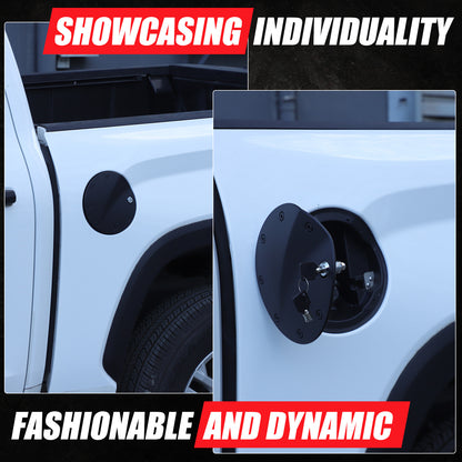 Black Door Fuel Tank Cover W/ Lock Gas Cap Tank Trim For Toyota Tundra 2022-2026 3