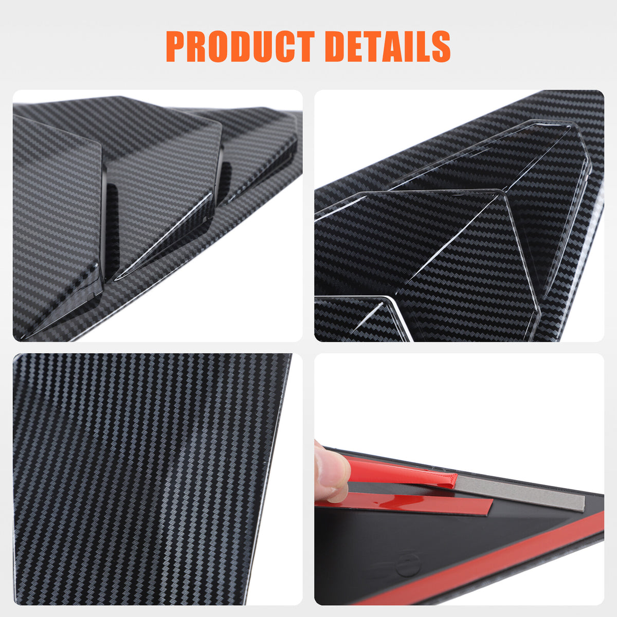 Carbon Fiber ABS Rear Quarter Window Louvers Trim For Acura Integra 2023-2024 7