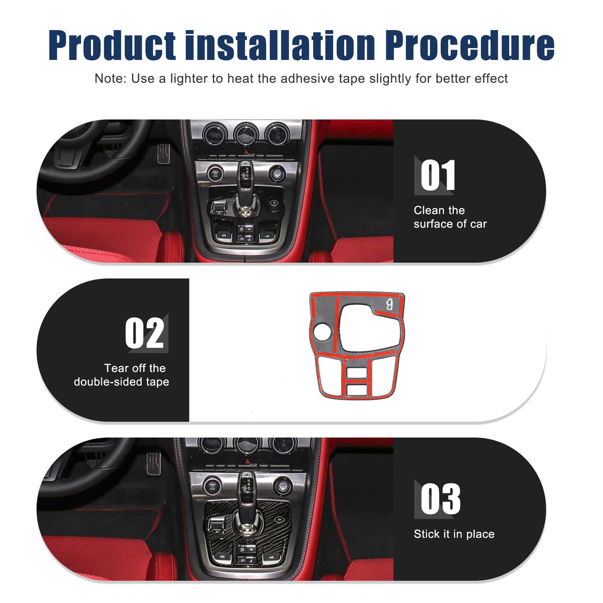 Real Carbon Fiber Center Gear Trim For Jaguar F‑TYPE Convertible X152 2013+ 16