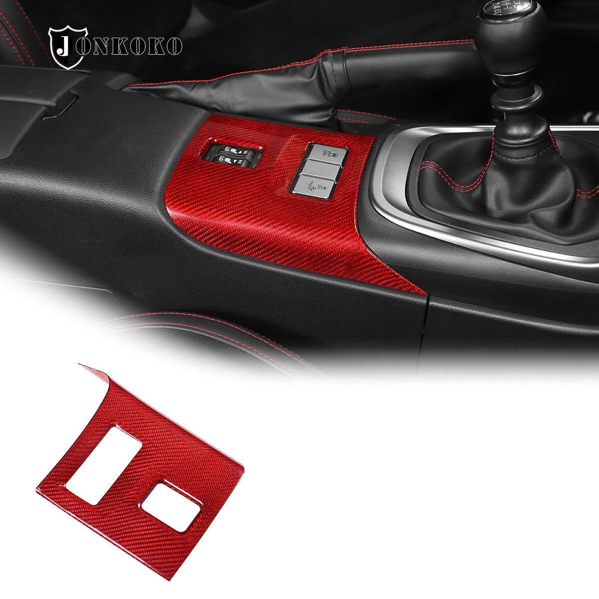 Red Real Carbon Fiber Interior Center Console Trim Set Kit For Subaru BRZ 22+ 195