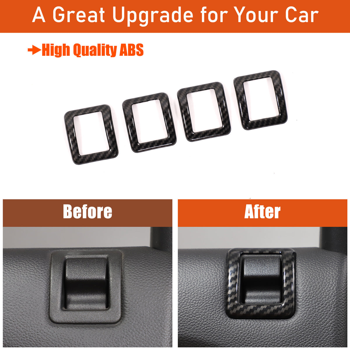 ABS Carbon Fiber Interior Decor Trim Cover For Cadillac Escalade 2007-14 5