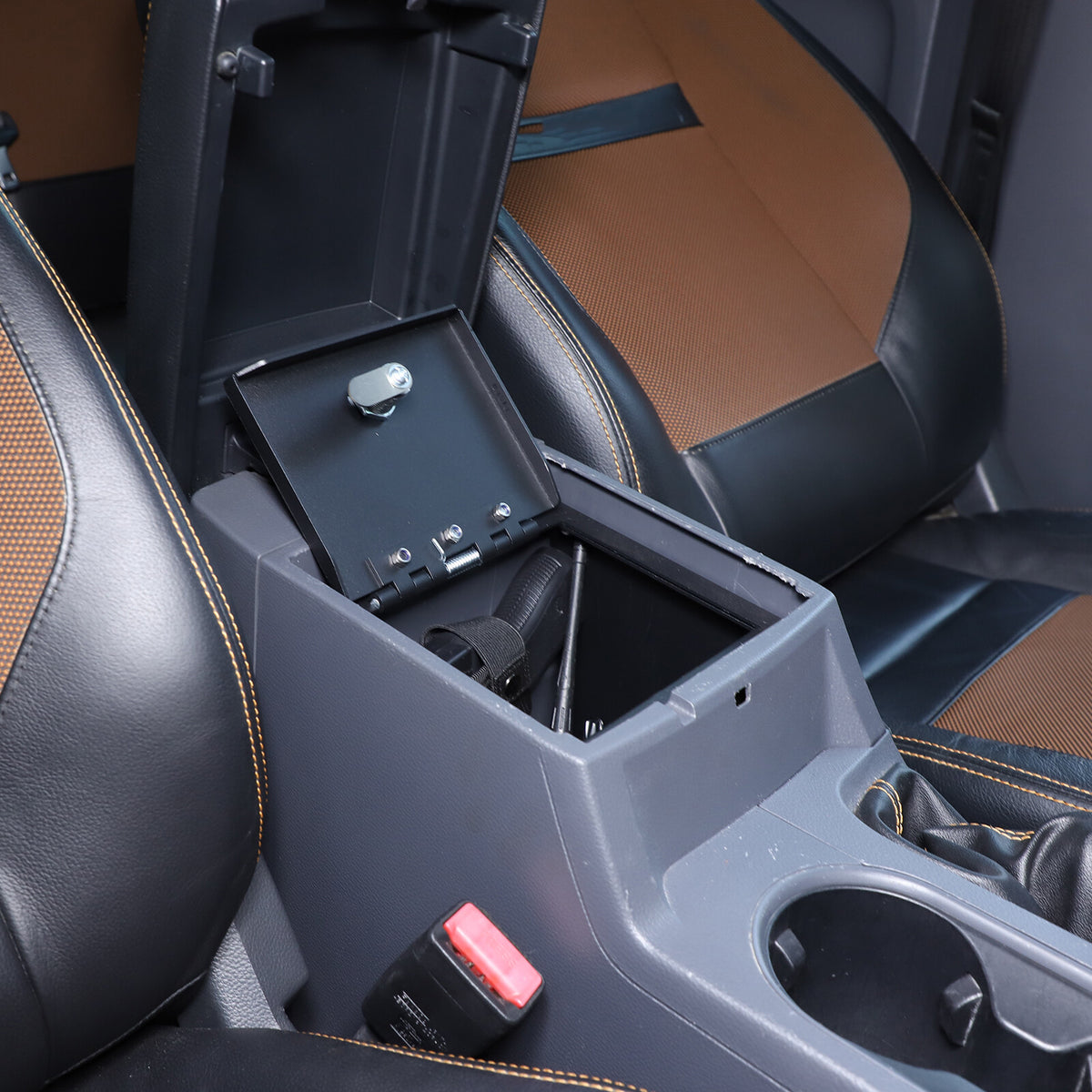 Center Console Safe Gun Storage Lock Box W/ TRAY For Ford Ranger T7 T8 2015-2022 3