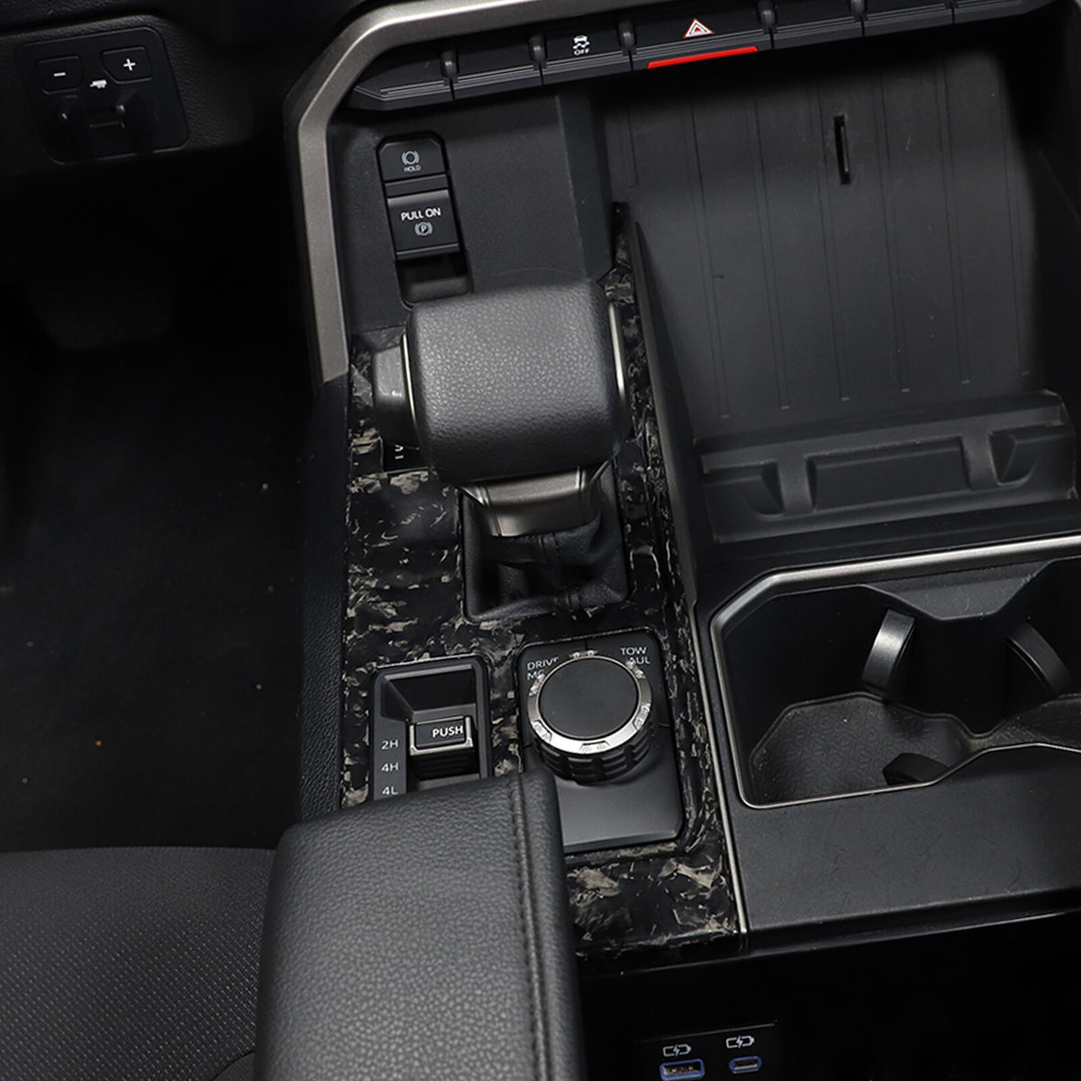 Forged Carbon Fiber Center Gear Shift Panel trim Cover for Toyota Tundra 2022-26 13