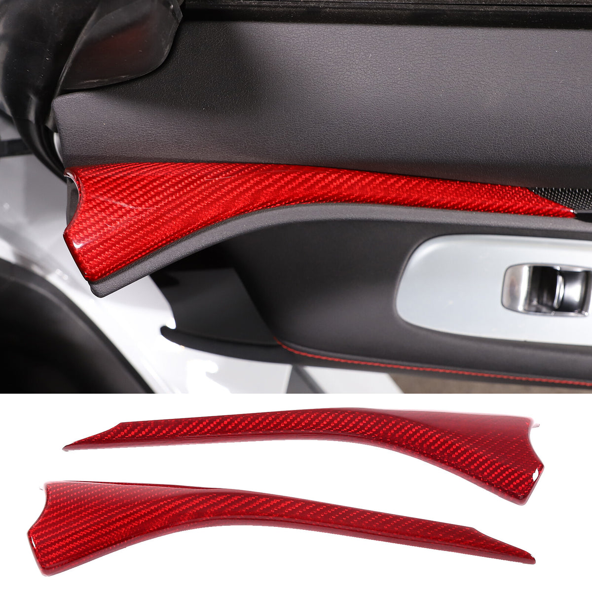 Red Real Carbon Fiber Interior Set Decor Trim Set for Corvette C8 Coupe 20-25 11