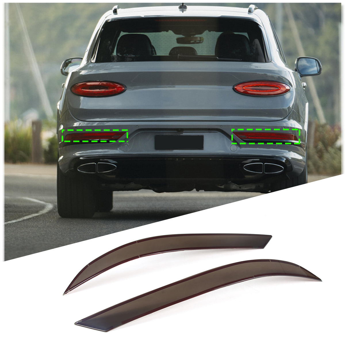 Smoked Rear Tail & Fog Light Blackout Taillight Cover For Bentley Bentayga 21-23 6