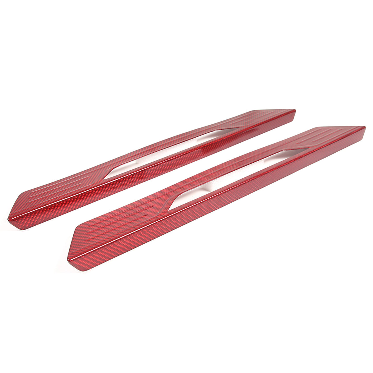Red Real Carbon Fiber External Sill Strip Sticker Trim For Corvette C8 2020-26 10