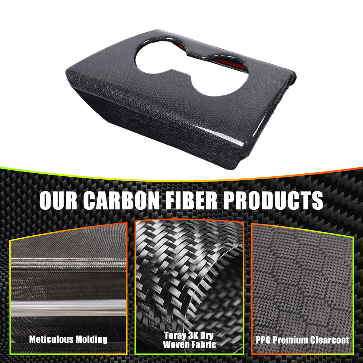 Real Carbon Fiber Center Armrest Box Panel Trim Cover For Toyota Supra A90 19-24 14