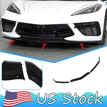 Replacement Black Front Bumper Lip Kit Splitter Exterior For Corvette C8 20+ US 1