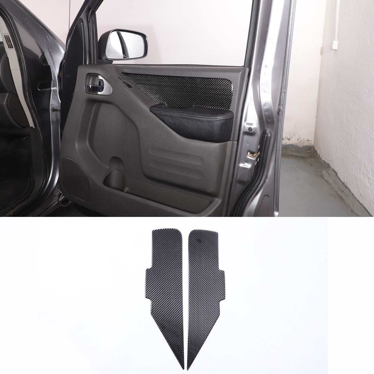 Carbon Fiber Door Armrest Side Panel Trim Sticker For Nissan Frontier 2005-2021 15