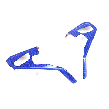 Blue Real Carbon fiber Steering Wheel Button Cover Trim For Corvette C8 2020-26 11