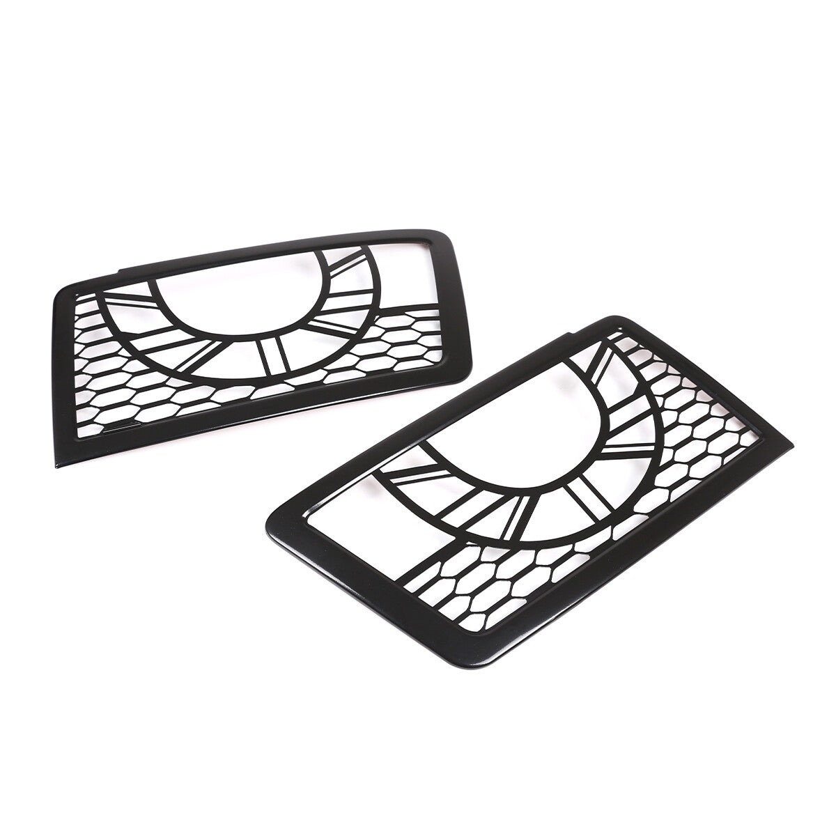 Black Metal Front Head Light Lamp Cover Trim For 2020-2022 Land Rover Defender 2