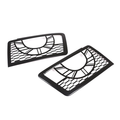 Black Metal Front Head Light Lamp Cover Trim For 2020-2022 Land Rover Defender 2