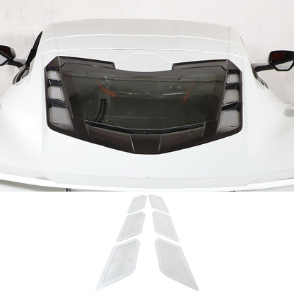 Perforated Rear Hood Vent Inserts for 2020-2026 C8 Corvette Brushed Stainless 13