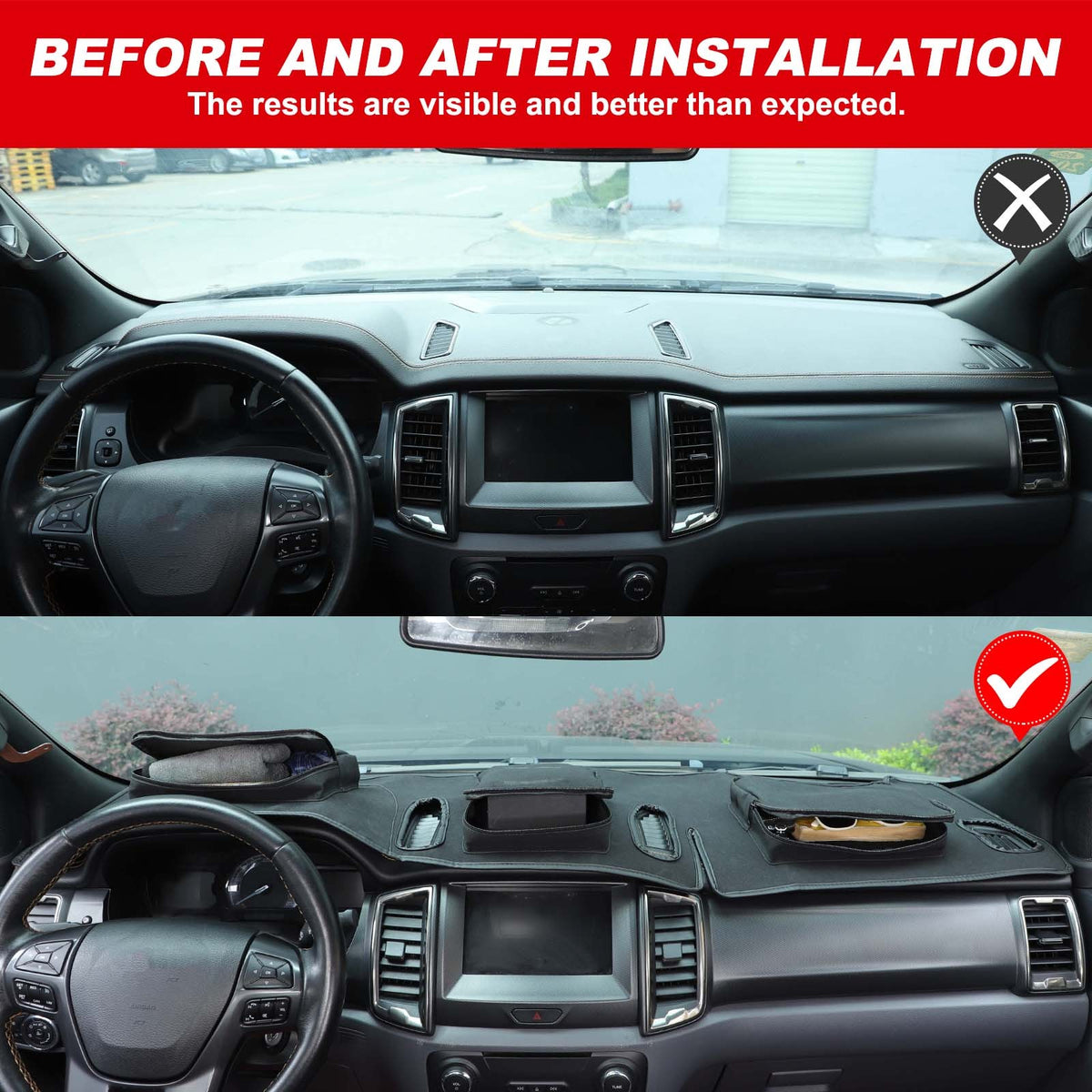 Interior Center Console Dashboard Storage Bag For Ford Ranger T7 T8 2015-21 US 14