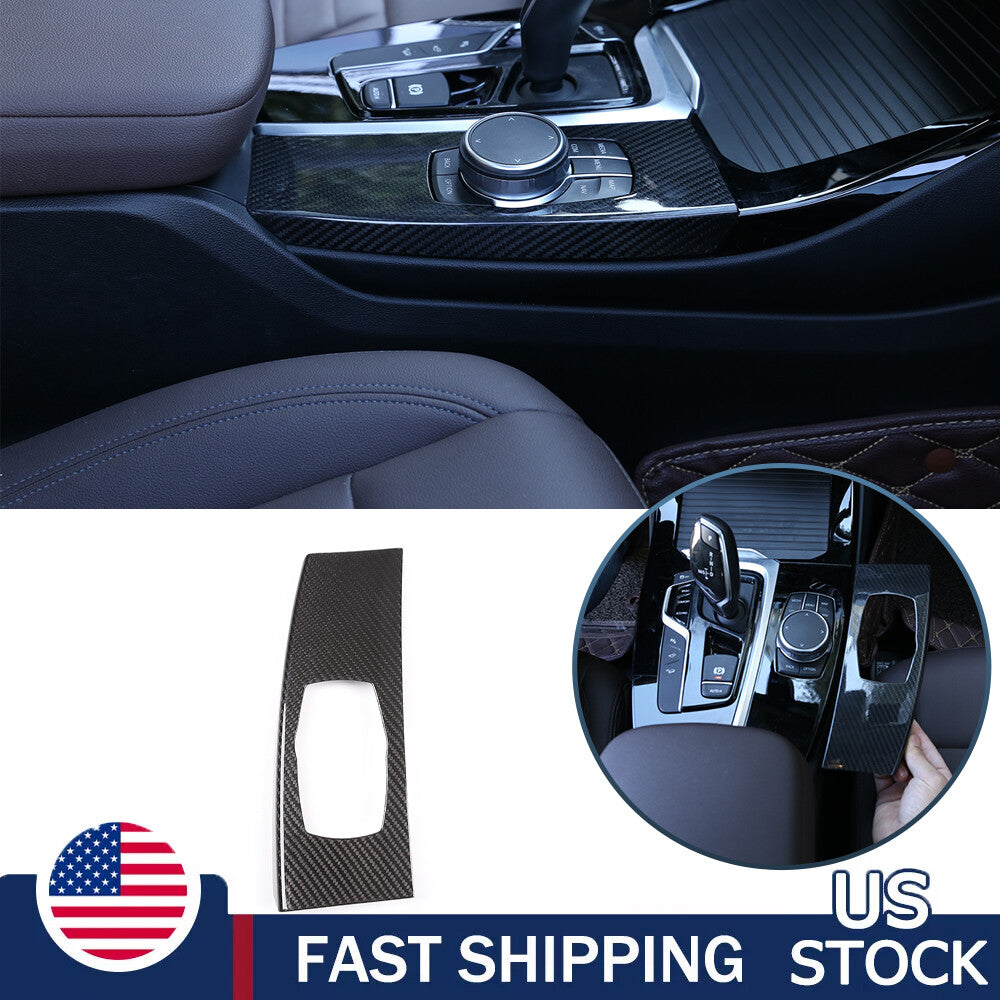 Real Carbon Fiber Multimedia Knob Panel Trim For BMW X3 G01 X4 G02 2018-2020 1