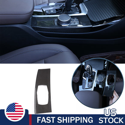 Real Carbon Fiber Multimedia Knob Panel Trim For BMW X3 G01 X4 G02 2018-2020 1