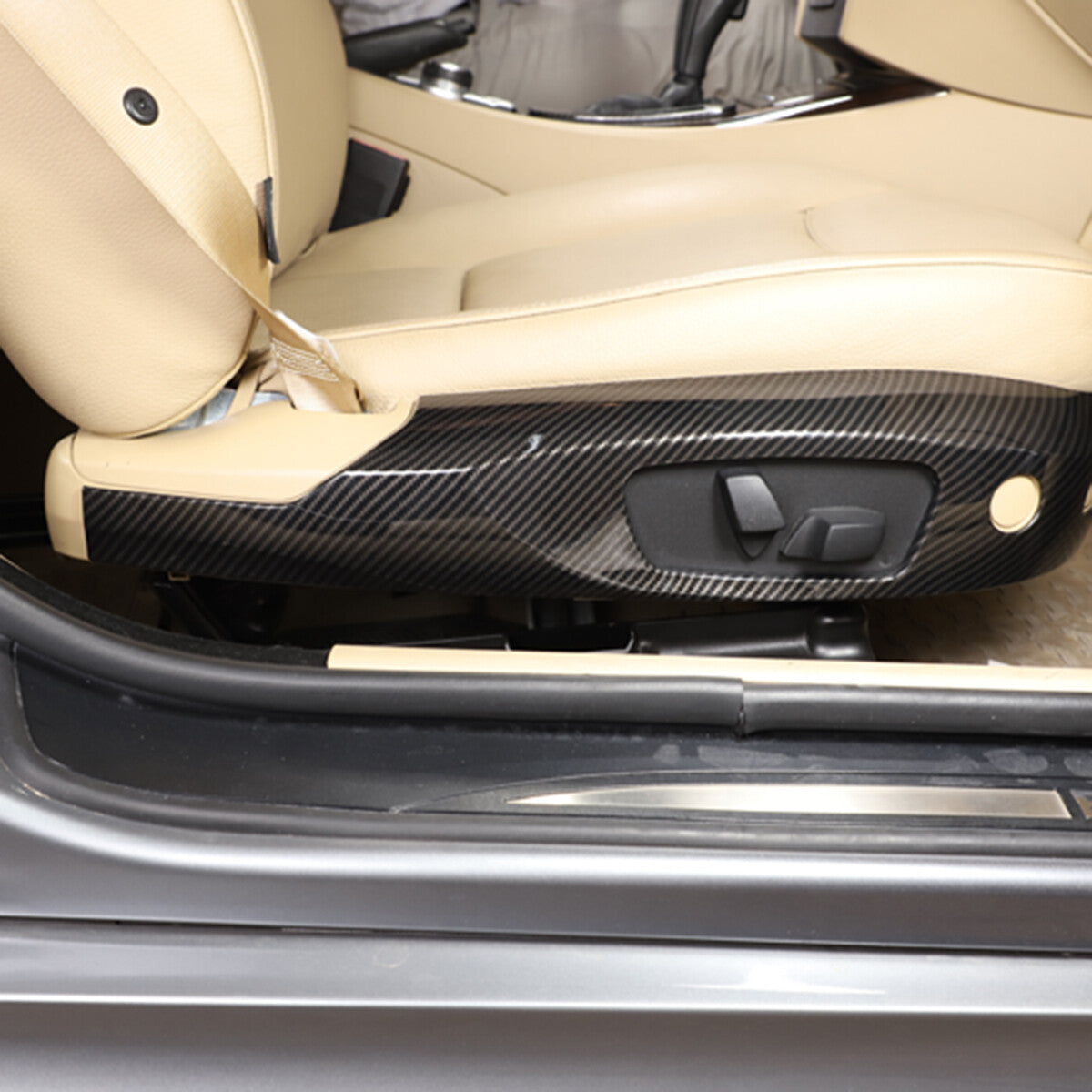 ABS Carbon Seat Adjustment Button Trim Cover For BMW 3-Series E90 E91 E92 05-12 2