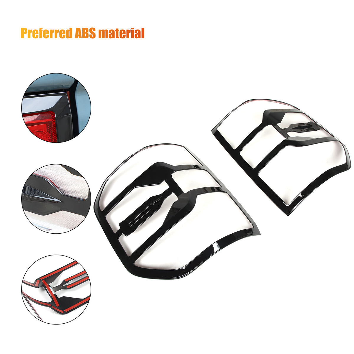 Glossy Black Rear Taillight Trim Cover Bezel For FORD Maverick 2022-2023 12