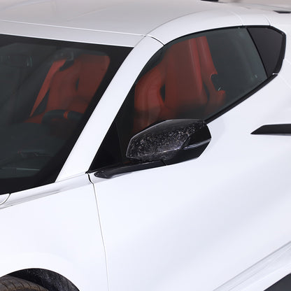 Forged Real Carbon Fiber Side Review Mirror Cover Trim For Corvette C8 2020-26 10