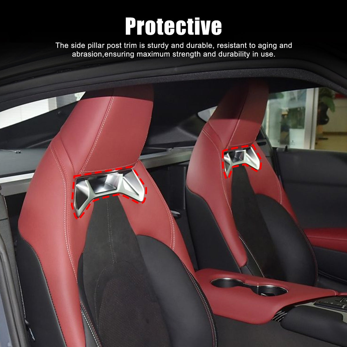 Matte Real Carbon Fiber Seat Back Trim Cover For Toyota Supra A90 2019+ 16