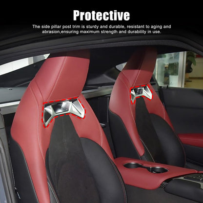 Matte Real Carbon Fiber Seat Back Trim Cover For Toyota Supra A90 2019+ 16