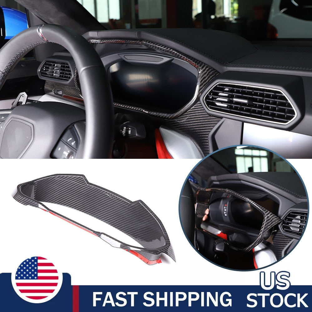 Real Carbon Fiber Dashboard Instrument Trim For Lamborghini URUS 2018-2023 US 2