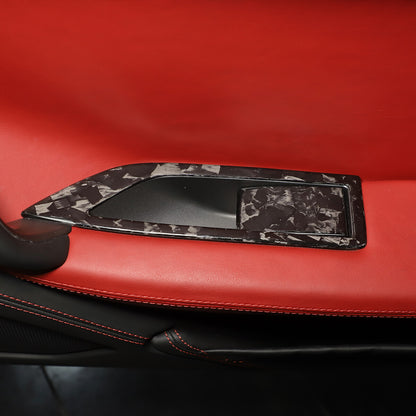 Real Carbon Fiber Window Lift Panel Trim Cover For Ferrari 458 11-16 2