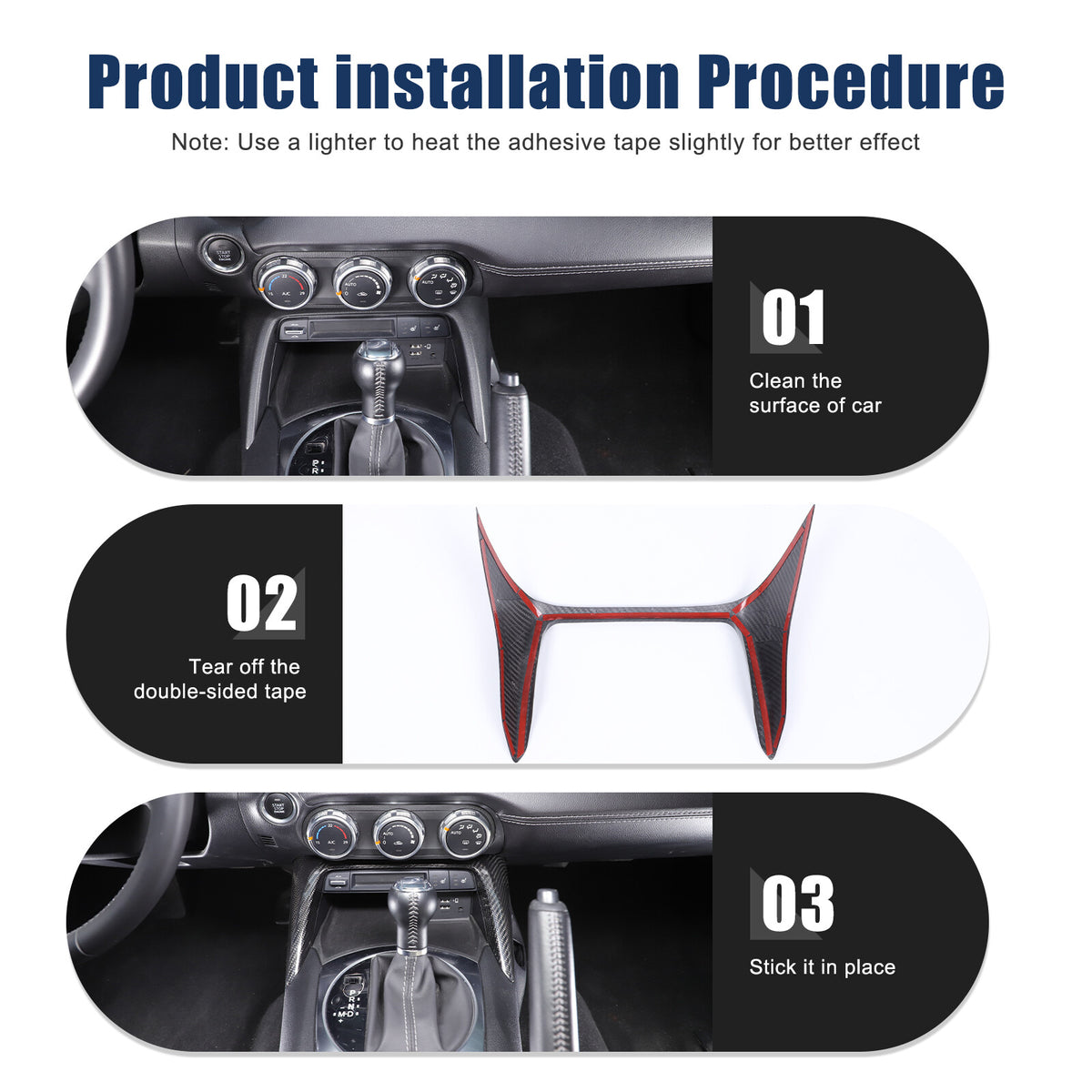 Real Carbon Fiber Front Center Console Trim Cover For Mazda MX-5 Miata 2016-2025 22