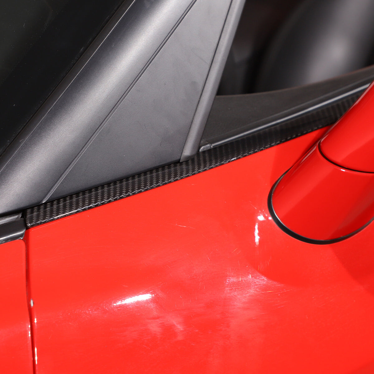 Real Carbon Fiber Door Window Sill Trim Decor Strips For Corvette C6 2005-2013 7