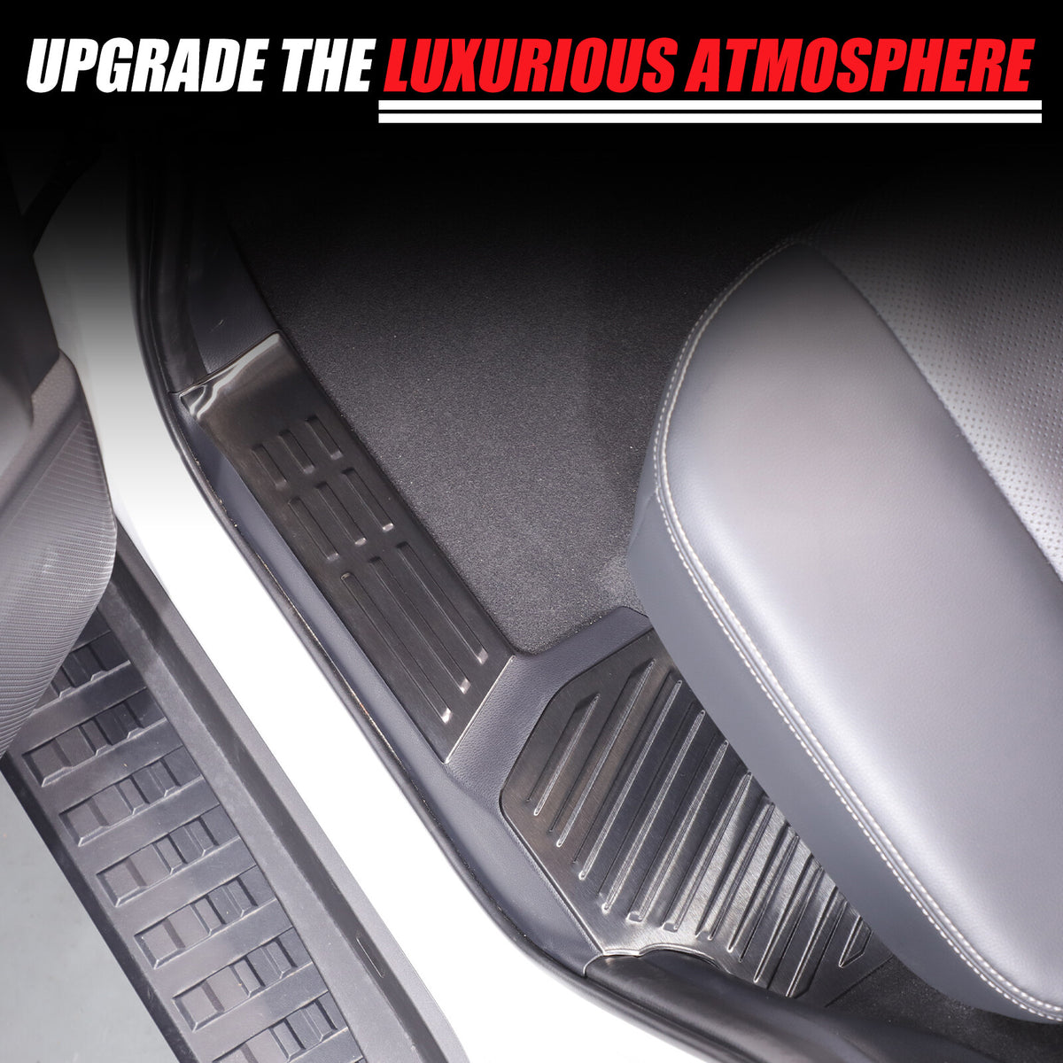 Black Interior Door Sill Guard Protector Cover For Toyota Land Cruiser LC250 US 7