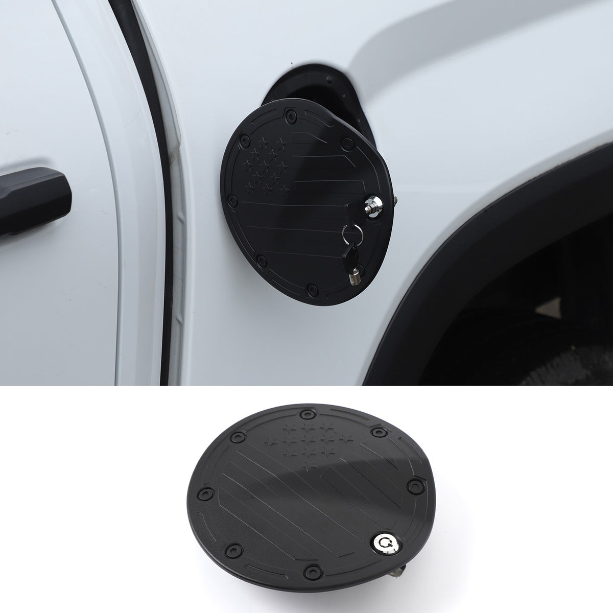 US Flag Alloy Fuel Tank Anti-Theft Lock Cover Gas Cap For Toyota Tundra 22+ 19