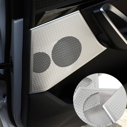 Silver Steel Front& Rear Door & Audio Speaker Tweeter Mesh Cover For BMW X1 23+ 2