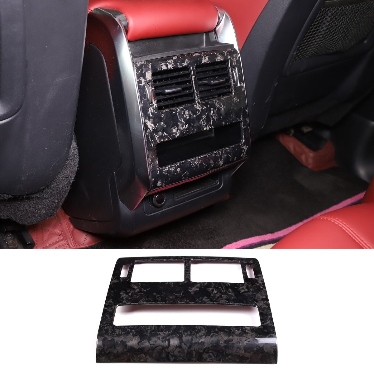 Forged Carbon Armrest Rear Air Vent Outlet Cover For Range Rover Sport 14-17 9