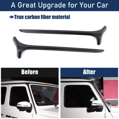 Real Carbon Fiber Window Triangle A-Pillar Cover For Benz W463 G550 G63 19-23 7