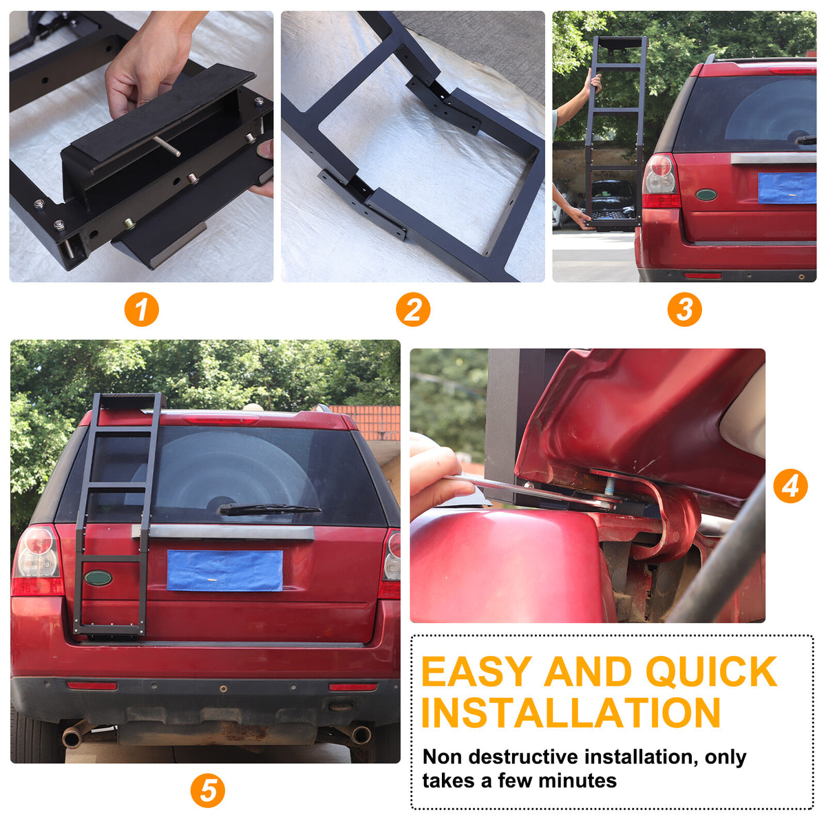 Off-Road Rear Hatch Tailgate Ladder For LR Freelander 2 LR2 L359 2007-15 US 18