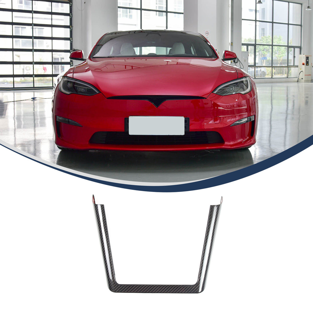 Real Carbon Fiber Console Wireless Charge Panel Frame Trim For Tesla Model S 23+ 20