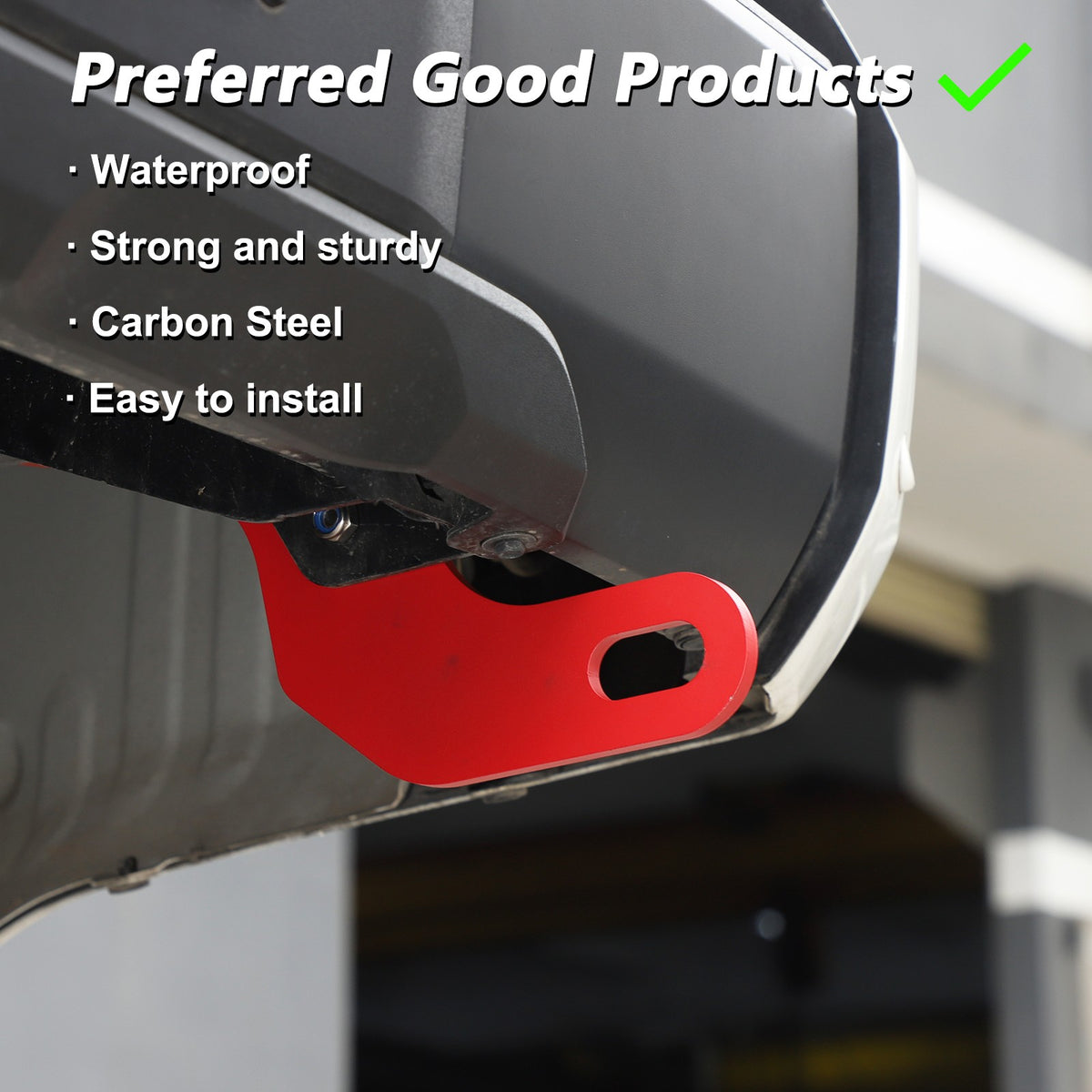 Red Carbon Steel Rear Frame Tow Hook For Toyota Tundra 2022+ US 19