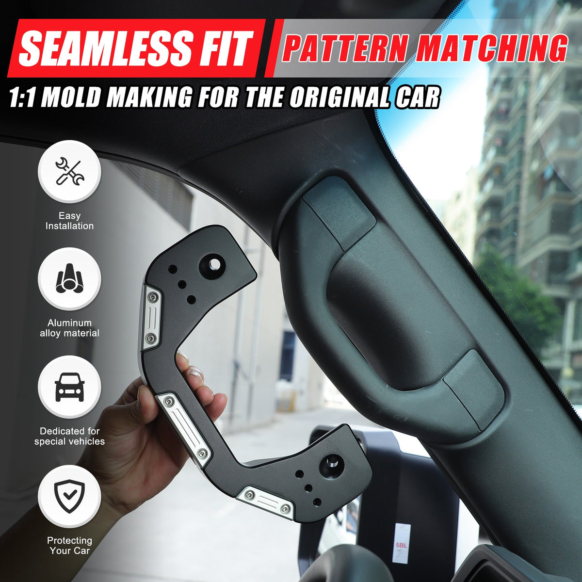 Replacement Black Silver A-pillar Grab Handle For Toyota Land Cruiser LC250 24+ 3