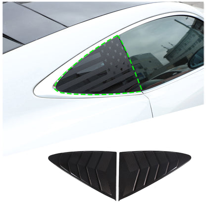 ABS Carbon Fiber Rear Side Window Louver Cover For Jaguar F-TYPE Coupe 13-24 15